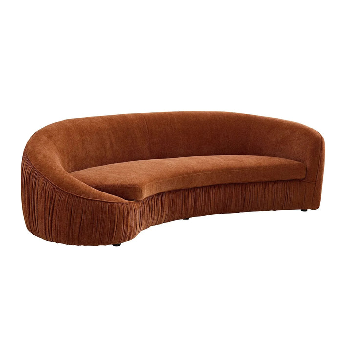 92.13 Inch Modern Design Curved Shaped Sofa Couch for Living Room,Upholstered Fabric 4-Seat Sofa No Need to Assembly Couch for Apartment,Orange Default -DTYStore