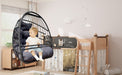 Swing Hammock Egg Basket Chairs Without Stand Indoor Outdoor, UV Resistant Cushion Hanging Chair, Foldable Frame 350lbs Capacity Ceiling Hammock Chair for Patio Porch Backyard Balcony - DTYStore