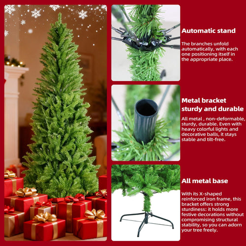 5FT Classic Pencil Christmas Tree is an 60-inch classic pencil-shaped Christmas tree suitable for both Halloween and Christmas. It features dense branches for realistic Christmas decorations - Image 9