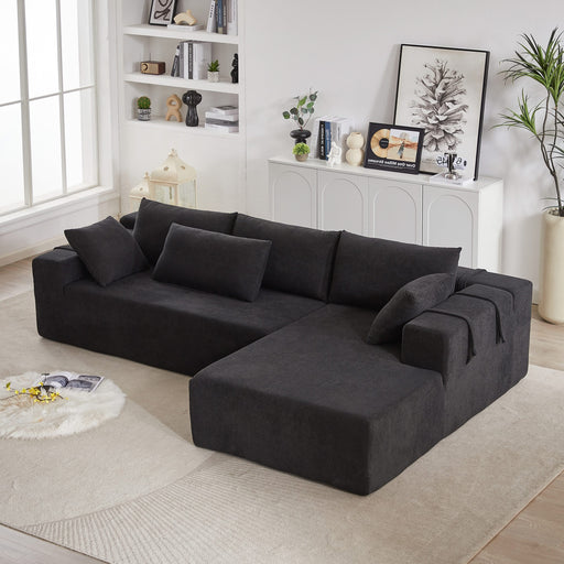 Modern Chenille Upholstered Sectional Sofa Couch Set,Modular 108' L Shaped Sectional Living Room Sofa Set With 6 Pillows,Free Combination Sofa Couch for Living Room,Bedroom(Right Chaise)W834P240010