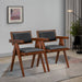 Athena Black Vegan Leather Dining Chair (Set Of 2) - DTYStore