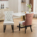 Furniture, Nikki Collection Modern, High-end Tufted Solid Wood Contemporary PU and Velvet Upholstered Dining Chair with Wood Legs Nailhead Trim 2-Pcs Set, White+Pink, SW2101WP - DTYStore