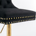 Furniture,Thick Golden Swivel Velvet Barstools Adjusatble Seat Height from 27-35 Inch, Modern Upholstered Bar Stools with Backs Comfortable Tufted for Home Pub and Kitchen Island (Black,Set of 2) - DTYStore
