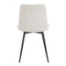 White artificial leather backrest cushion dining chair, black metal legs, curved widened cushion design for more comfort, suitable for restaurants, kitchens, bedrooms, offices.(4 chairs) 0502 - DTYStore