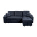 Right-Facing Sectional Sofa With Footrest, convertible corner sofa with armrest storage, living room and apartment sectional sofa, right chaise longue and dark grey - DTYStore