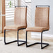 Dining Chairs,tech cloth High Back Upholstered Side Chair with C-shaped Tube Black Metal Legs for Dining Room Kitchen Vanity Patio Club Guest Office chair (Set of 2) Brown1162 - DTYStore