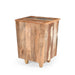 End Table Recycled Wood Nightstand, Side Table with 3 Drawers, Vintage Natural Bedside Table for Bedroom Living Room - DTYStore