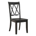 Casual Black Finish Side Chairs Set of 2 Pine Veneer Transitional Double-X Back Design Dining Room Furniture - DTYStore