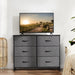 Dresser for Bedroom 6 Drawers Wide Fabric Storage Units Chest of Drawers for Bedroom with Metal Frame and Wooden Top for TV - DTYStore