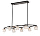 Matte Black Crystal Chandelier for Dining Room, 8-Light Kitchen Chandelier Light Fixture Modern Metal Industrial Chandeliers for Farmhouse Entryway Living Room (8*G9 Bulbs Included) - DTYStore
