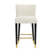 27inch-counterstool, modern design with a smooth, light - colored fabric and circular footrest with a gold - colored finish,creates a sophisticated and luxurious look--Begie - DTYStore