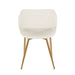 Margarite Contemporary Dining/Accent Chair in Gold Metal and Cream Faux Leather by LumiSource - Set of 2 - DTYStore