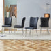 Modern minimalist dining chairs, black PU leather curved backrest and seat cushions,electroplated metal chair legs, suitable for restaurants, bedrooms, and living rooms. A set of 4 chairs.W1512P245567 - DTYStore