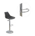 Dining Kitchen Adjustable Bar stool Chair Ebony Color Wax Polyurethane Leather Chrome Base Modern Set of 2 Chairs / Bar Stool - DTYStore