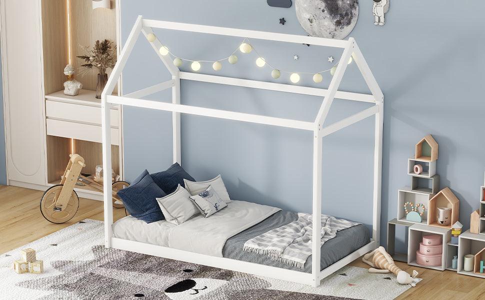 Twin Size Wooden House Bed