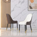 Dining Chair with PU Leather White and brown metal legs (Set of 2) - DTYStore