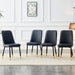 Modern dining chairs, equipped with PU artificial leather backrest cushions and black metal legs, suitable for restaurants, kitchens, and bedrooms. Set of 4 pieces (black+PU leather)C-007 - DTYStore