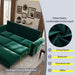 93.7 ' King Pull Out Sofa Bed, 3-in-1 Velvet Convertible Sleeper Sofa with Nailhead Trim & Rolled Arm, Multi-Functional Sofa Bed for Living Room,Bedroom,Apartment,Office,Green Default -DTYStore
