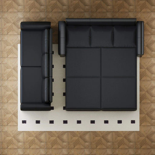 93.7 ' Pull Out Sofa Bed, 3-in-1 Faux Leather Convertible Sleeper Sofa with Nailhead Trim & Rolled Arm,Multi-Functional Sofa Bed for Living Room,Bedroom,Apartment,Office,Balck Default -DTYStore