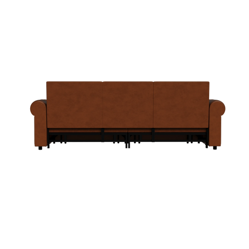 93.7 ' Pull Out Sofa Bed, 3-in-1 Faux Leather Convertible Sleeper Sofa with Nailhead Trim & Rolled Arm,Multi-Functional Sofa Bed for Living Room,Bedroom,Apartment,Office Default -DTYStore