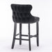 Furniture,Contemporary Velvet Upholstered Wing-Back Barstools with Button Tufted Decoration and Wooden Legs, and Chrome Nailhead Trim, Leisure Style Bar Chairs,Bar stools,Set of 2 (Black),SW1824BK - DTYStore