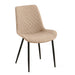 Beige Leathaire Dining Chairs Set of 2,Mid-Century Modern Leathaire Chairs Kitchen Living Room Armless Side Chair with Metal Legs Set Of 2 - DTYStore