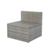 6 Pieces PE Rattan sectional Outdoor Furniture Cushioned Sofa set Grey Wicker, Dark Grey Cushion - DTYStore