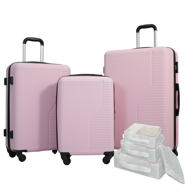 Durable ABS Hardshell Luggage Set with Spinner Wheels and TSA Lock, Lightweight