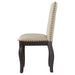 Set of 4 Dining chairs Wood Upholstered Fabirc Dining Room Chairs with Nailhead (Espresso) - DTYStore