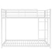 Full over Full Metal Bunk Bed, Low Bunk Bed with Ladder, White