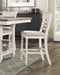 Antique White Finish Set of 2 Counter Height Chair Farmhouse Style Fabric Upholstered Seat Wooden Furniture Dining Chairs - DTYStore