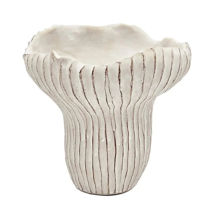 9.3x9x8.7' Sand and Cement Coral Planter with Textured Beige Finish Default -DTYStore