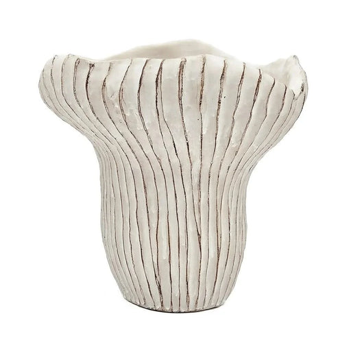 9.3x9x8.7' Sand and Cement Coral Planter with Textured Beige Finish Default -DTYStore