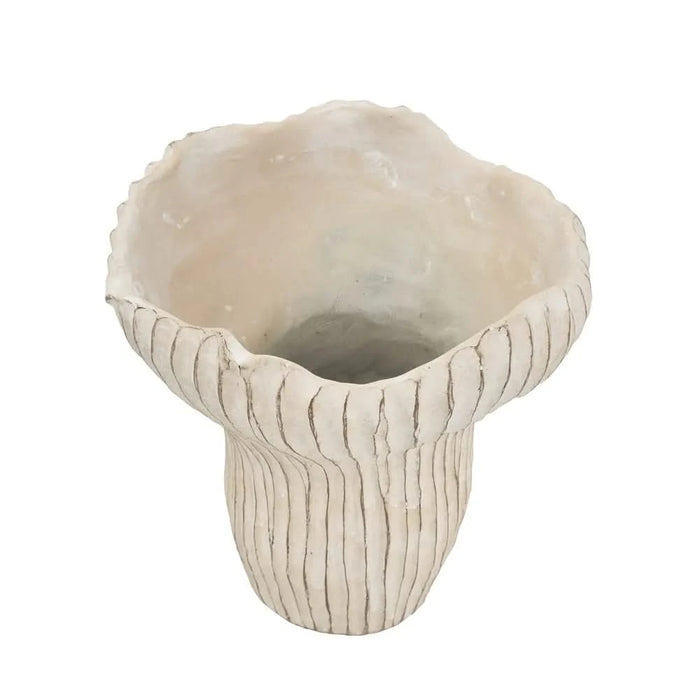 9.3x9x8.7' Sand and Cement Coral Planter with Textured Beige Finish Default -DTYStore