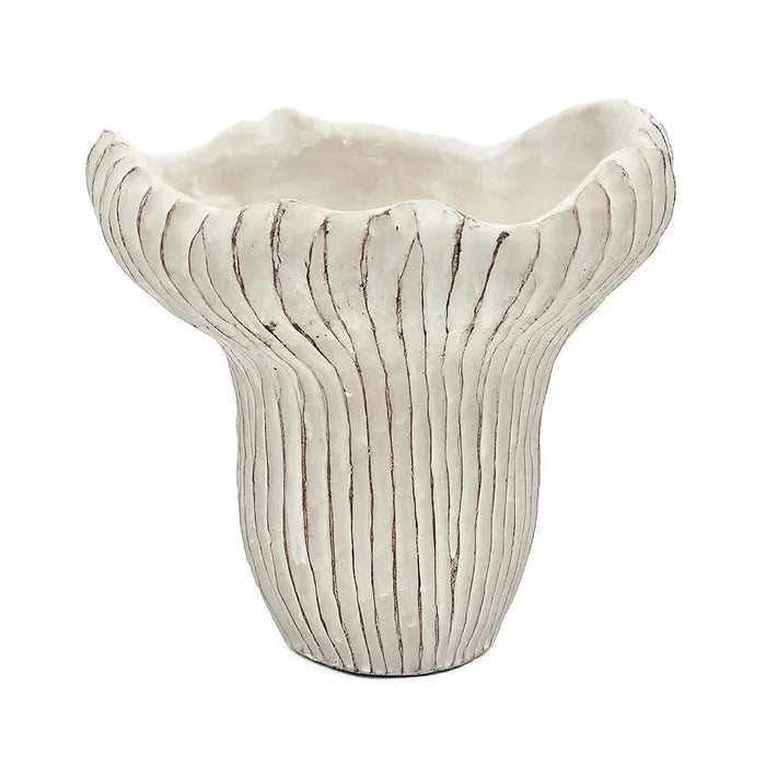 9.3x9x8.7' Sand and Cement Coral Planter with Textured Beige Finish Default -DTYStore