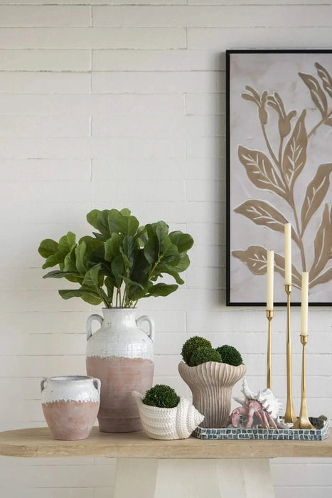 9.3x9x8.7' Sand and Cement Coral Planter with Textured Beige Finish Default -DTYStore