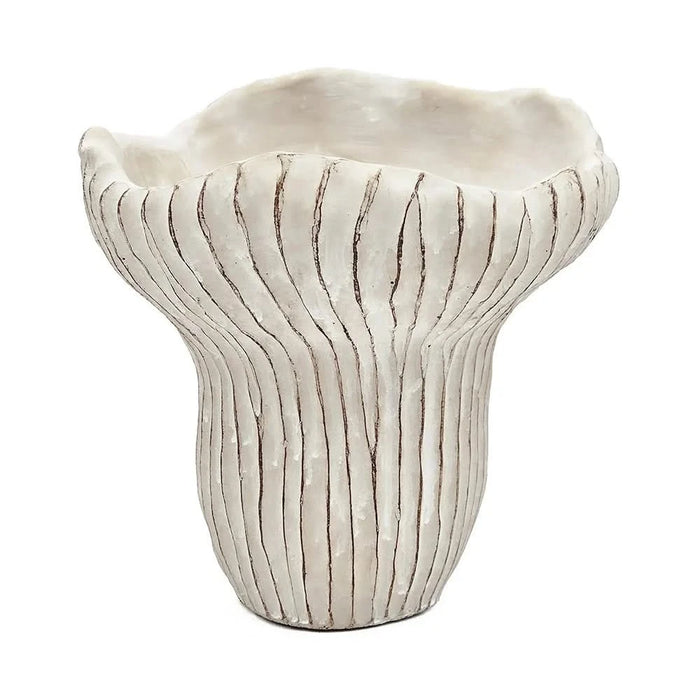 9.3x9x8.7' Sand and Cement Coral Planter with Textured Beige Finish Default -DTYStore