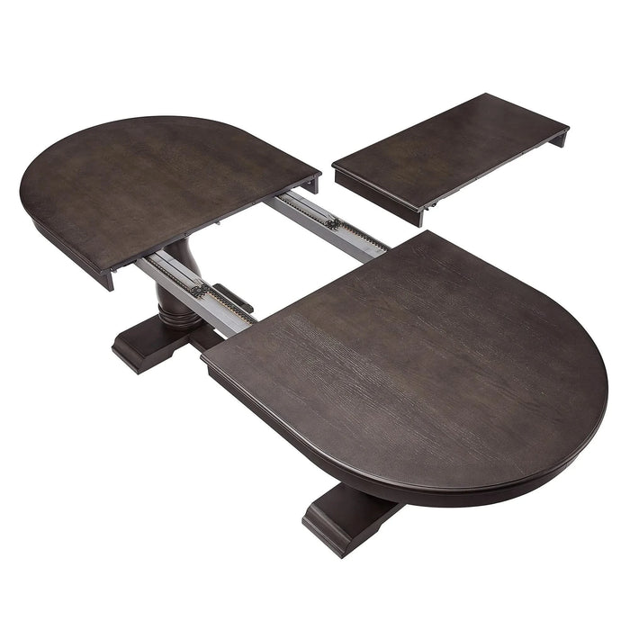 94.06 Inch Extendable Wooden Dining Table for 6 Persons,Long Expandable Curved Dining Table,Mid Century Modern Large Kitchen Table for Living Room,Restaurant Default -DTYStore