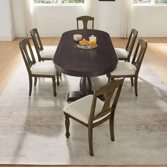 94.06 Inch Extendable Wooden Dining Table for 6 Persons,Long Expandable Curved Dining Table,Mid Century Modern Large Kitchen Table for Living Room,Restaurant Default -DTYStore