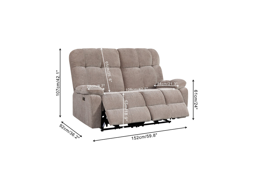 Liyasi Dual OKIN Motor Power Recliner Sofa 2 Seater 1.5L-R+1.5R-R Multiple Combinations