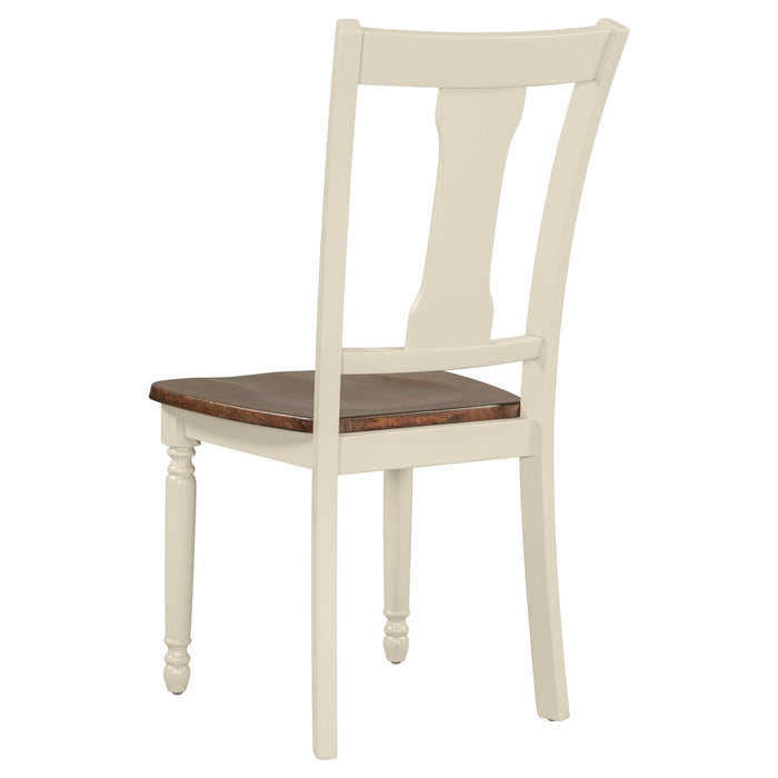 Classic 6-Piece Dining Set Wooden Table and 4 Chairs with Bench for Kitchen Dining Room (Brown+Cottage White) - DTYStore