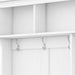 Modern Hallway Hall Tree with Metal Hooks and Storage Space, Multi-Functional Entryway Coat Rack with Shoe Cubbies, White (Pre-sale date: December 18th) - DTYStore