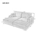 86.5" Oversized Loveseat Chaise Lounge Sectional Sofa Bed Corduroy Sleeper Sofa with Two USB Ports , Two Cup Holders and Two Throw Pillows for Living Room and Bedroom, Beige - DTYStore
