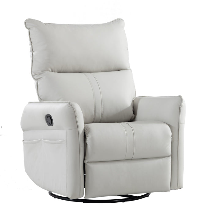 Rocking Recliner Chair,360 ° Swivel Nursery Rocking Chair,Glider Chair,Modern Small Rocking Swivel Recliner Chair for Bedroom,Living Room Chair Home Theater Seat,Side Pocket(Light Gray+360°Swivel) - DTYStore