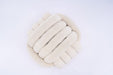 060-Chenille Fabric Modern Knot Design Ottoman Makeup Stool Footstool, Comfortable and Stylish Seat for Living Room, Bedroom ,Beige