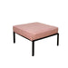 Rajni Pink Fabric & Black Finish Patio Set (1 Armed Chair, 1 Ottoman) - DTYStore