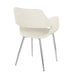 Margarite Contemporary Dining/Accent Chair in Chrome Metal and Cream Faux Leather by LumiSource - Set of 2 - DTYStore