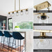 Modern Industrial 5-Light Chandelier with Clear Glass Shades, Golden Metal Frame Hanging Ceiling Light Fixture for Dining Room, Kitchen Island, Living Room (No Bulbs) - DTYStore