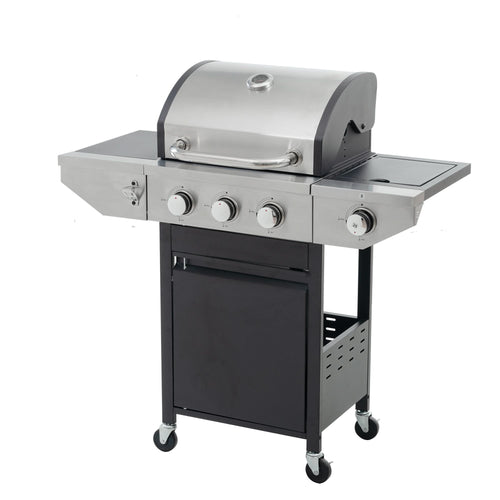 Propane Grill 3 Burner Barbecue Grill Stainless Steel Gas Grill with Side Burner, 37,000 BTU Outdoor Cooking, Patio, Garden Barbecue Grill, Black and Silver - Image 12