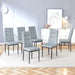 Linen Tufted Dining Room Chairs Set of 6, Accent Diner Chairs Upholstered Fabric Side Stylish Kitchen Chairs with Metal Legs and Padded Seat - Gray - DTYStore